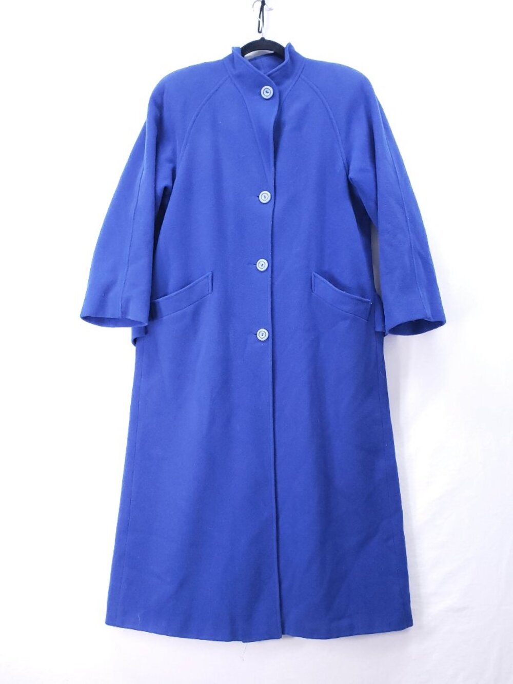 Vintage 90s Check Point Wool Blend Single Breasted Long Overcoat Women 5/6 USA
